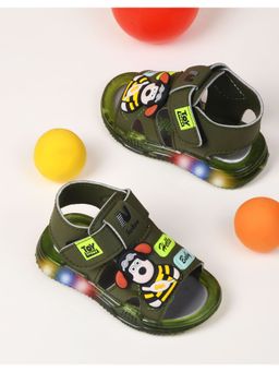 KATS - Slip-On Led Sandals with Velcro Fastening -Green