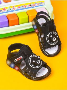 KATS - Slip-On Led Sandals with Velcro Fastening -Black