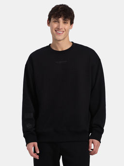 Jockey - UM66 Men Super Combed Cotton Graphic Print Fleece Sweatshirt - Black