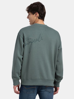 Jockey - UM66 Men Super Combed Cotton Graphic Print Fleece Sweatshirt - Balsam Green