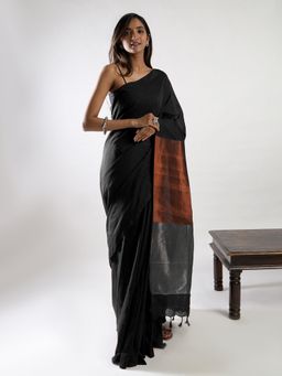Teejh - Dusk & Dawn Hand Woven Cotton Tissue Saree with Unstitched Blouse