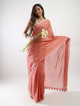 Teejh - Peace Punch Mulmul Cotton Saree with Unstitched Blouse