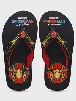 Kidsville - Spider-man No Way Home Featured Black Flip-flops For Boys