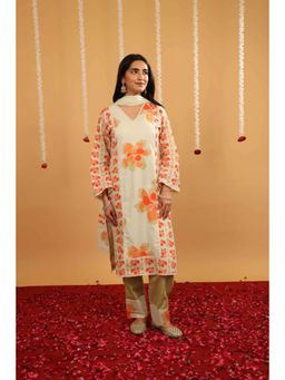 Rivaz Threads and Co - Fiza Pure Cotton White Kurta with Pant and Dupatta