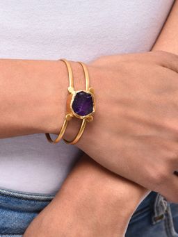 Amaltaas - Dotted Line Cuff - Amethyst