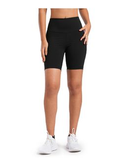 Tego - Black Nylon Solid Women Shorts