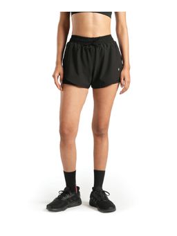 Tego - Black Polyester Solid Women Shorts
