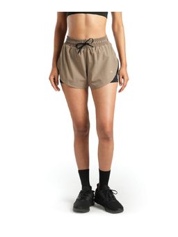 Tego - Beige Polyester Solid Women Shorts