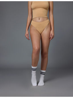 FEIER - Beige Solid Classic Logo Thong