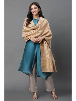 Aurelia - Women's Gold Woven Jacquard Dupatta