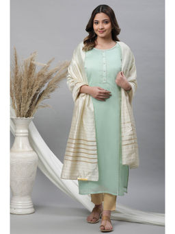 Aurelia - Women's Off White Striped Sequined Rectangular Dupatta