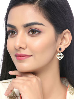 Shoshaa - Gold-Plated Blue Contemporary Drop Earrings