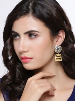 Shoshaa - Gold-Plated Blue Enamel Drop Earrings