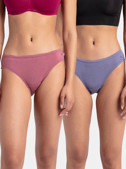 Jockey - 1525 Women Medium Coverage Super Combed Cotton Bikini-Light Prints (Pack of 3)