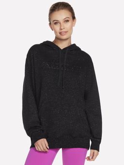 SKECHERS - Black Cotton Blend Solid Hoodie