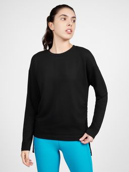 SKECHERS - Black Rayon Solid T-Shirt