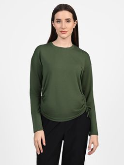 SKECHERS - Olive Rayon Solid T-Shirt