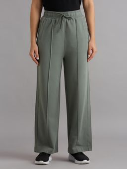 SKECHERS - Olive Cotton Blend Solid Trackpant