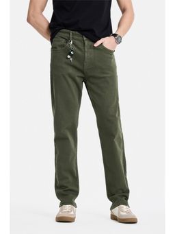 Snitch - Olive Denim Slim Casual Jeans for Men