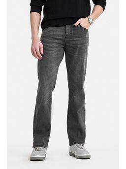 Snitch - Grey Washed Straight Casual Jeans for Men