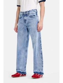 Snitch - Light Blue Acid Wash Straight Casual Jeans for Men
