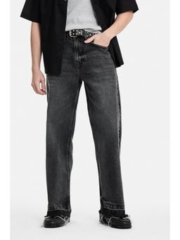Snitch - Grey Acid Wash Straight Casual Jeans for Men