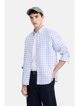 Snitch - White Checks Full Sleeves Regular Shirt for Men