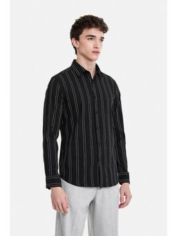 Snitch - Black Stripes Full Sleeves Slim Formal Luxe Shirt for Men