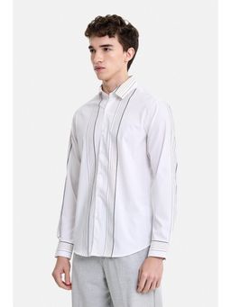Snitch - White Stripes Full Sleeves Slim Formal Luxe Shirt for Men