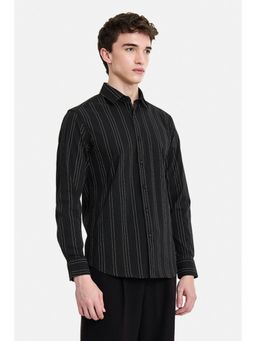 Snitch - Black Stripes Full Sleeves Slim Formal Luxe Shirt for Men