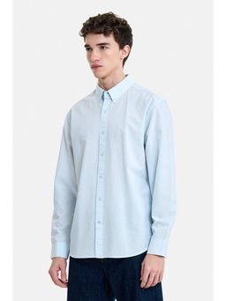 Snitch - Light Blue Solid Full Sleeves Regular Resort/Vacation Shirt for Men