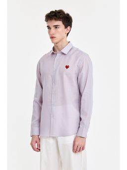Snitch - Lavender Solid Full Sleeves Regular Casual Shirt for Men