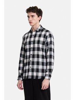 Snitch - Black Plaid Full Sleeves Slim Work Shirt for Men