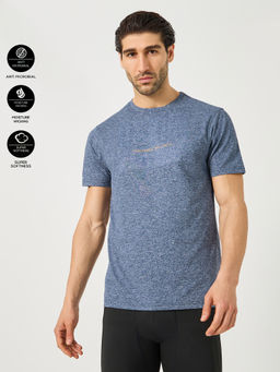 Styli Elevate - Men's Regular Fit Self Design Crew Neck Short Sleeve T-Shirt
