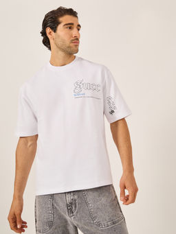 Styli - Men's Oversized Crew Neck Short Sleeve T-Shirt