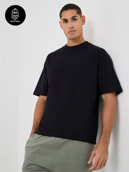Styli - Men's Oversized Solid Crew Neck Short Sleeve T-Shirt