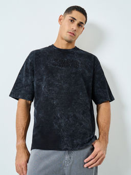 Styli - Men's Oversized Washed Crew Neck Short Sleeve T-Shirt