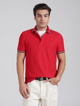 Tommy Hilfiger - Solid Regular Fit Cotton Polo T-Shirt