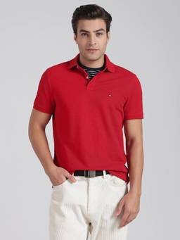 Tommy Hilfiger - Solid Regular Fit Cotton Polo T-Shirt
