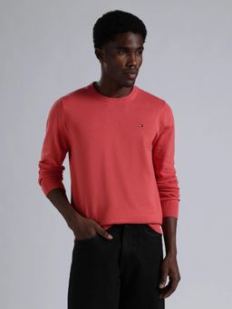 Tommy Hilfiger - Coral Solid Regular Fit Cotton Sweatshirt