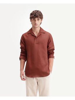 Rare Rabbit - Solid Brick Red Men's Shirt