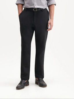 Rare Rabbit - Solid Jet Black Men's Trouser