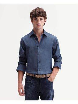 Rare Rabbit - Solid Dark Blue Men's Shirt