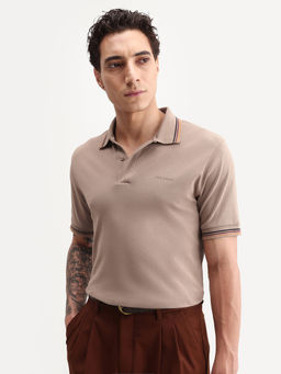 Rare Rabbit - Solid Dusky Brown Men's Polo T-Shirt
