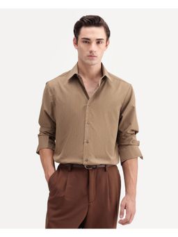 Rare Rabbit - Solid Light Brown Men's Shirt