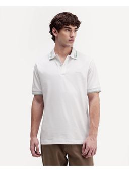 Rare Rabbit - Solid Bright White Men's Polo T-Shirt