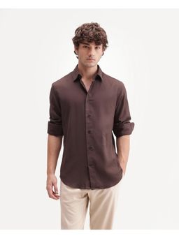 Rare Rabbit - Solid Dark Brown Men's Shirt