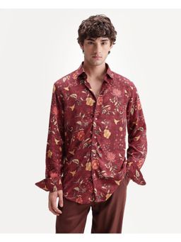 Rare Rabbit - Floral Dark Red Men's Shirt