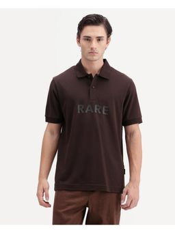 Rare Rabbit - Solid Dark Brown Men's Polo T-Shirt