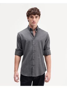 Rare Rabbit - Solid Dark Charcoal Grey Men's Shirt